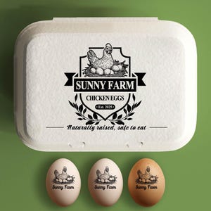 Stempel eierdoos grappige eierdozen, gepersonaliseerd eierdoosetiket aangepaste rubberstempel, kip cadeau, kip boer kip moeder cadeau echtgenoot