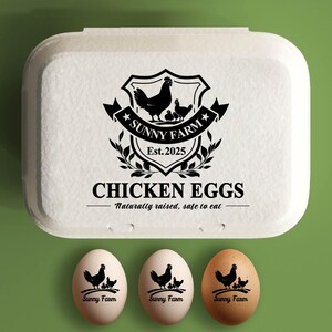 Aangepaste eierdoos stempels kippeneierdoos, naam familieboerderij gepersonaliseerde eierdoos stempel, verse eieren, kippenhok cadeau kippenliefhebber