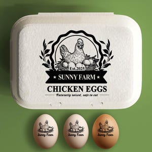 Chicken Carton Stamp For Gifting Eggs Custom Egg Cartons, Chicken Farm Stamp, Coop Accessory, Backyard Chicken Gift Large Rubber Fresh Eggs