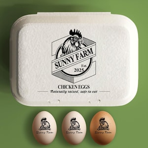 Farm Fresh Eggs Custom Name Stamp, Egg Carton Stamp, Turkey Carton Stamp, Duck Carton Stamp, Quail Egg Carton Stamp, Chicken Carton Stamp
