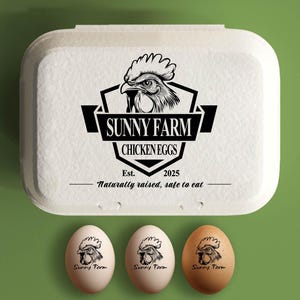Eierdooszegels Gepersonaliseerde eierdoosetiketten Aangepaste eierdozen Kippenhok Kippenliefhebber Cadeau voor moeder, achtertuin boerderij stempel verse eieren