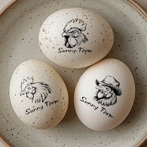 Chicken Egg Stamps Funny Eggs Stamps Cute Chicken Gift Homesteader Farmer, Farmhouse Housewarming Chicken Mom Gift, Mini Rubber Egg Stamps