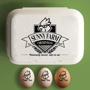 Eierdoosstempel gewassen ongewassen eierstempel, kippeneistempel, boerderijaccessoire, achtertuin kip cadeau, kleine rubberstempel zelfgemaakt