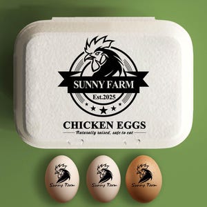 Custom Egg Carton Stamp, Egg Carton Date Stamp, Egg Date Stamp, Custom Farm Stamp, Date Laid Stamp, Egg Packaging Supply, Farmers Market Tag