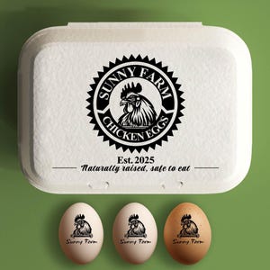 Custom Egg Carton Stamp, Egg Carton Date Stamp, Egg Date Stamp, Custom Farm Stamp, Date Laid Stamp, Egg Packaging Supply, Farmers Market Tag