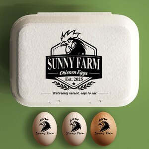 Eierdoos stempel gepersonaliseerde eierdozen etiketten boerderij stempels, cadeau kip eigenaar, kippenhok accessoires, boer moeder cadeau kip minnaar