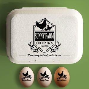 Egg Cartons Stamp Funny Egg Cartons Custom, Just Got Laid, Chicken Gifts, Egg Rubber Stamp, Backyard Chicken Farmer Saying, Half Dozen Eggs
