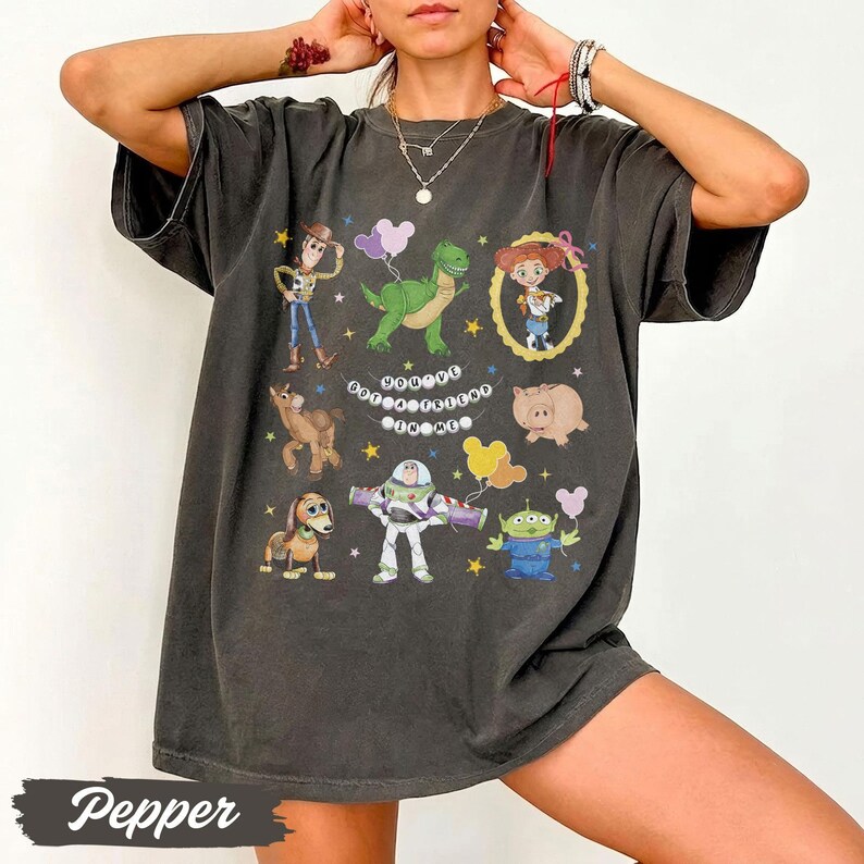 Toy Story Comfort Colors Shirt, Disney Cartoon Graphic Tee, Woody Buzz Lightyear Jessie Alien Shirt, Magic Kingdom Gift