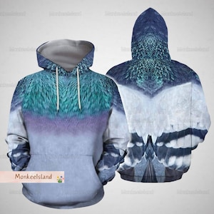 Halloween Pigeon Cosplay Hoodie, Funny Pigeon 3D Hoodie, Pigeon Costume Unisex Hoodie, Pigeon Bird Hoodie, Gift For Bird Lover