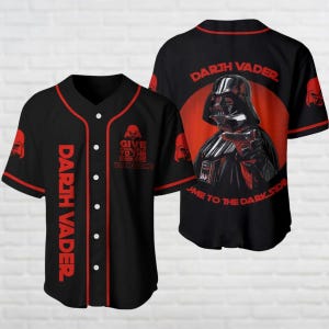 Darth Vader Baseball Jersey, Star Wars Jersey Shirt, Custom Name Shirt, Disney Movie Jersey Shirt, Star Wars Fan, Athletic Jersey