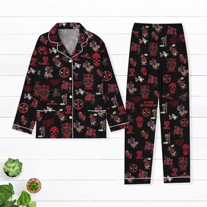 Deadpool Movie Pajamas Set, Superhero Thick Pajamas, Wolverine Midnight Shirt, Marvel Pjs For Women, Gifts For Fans