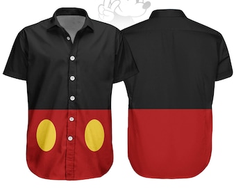 Shirt Mickey Mouse-kostuum-knop, Disney Mouse-cosplayshirt, shirt Halloween-feest, spookseizoen