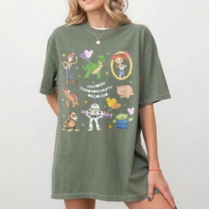 Toy Story Comfort Colors Shirt, Disney Cartoon Graphic Tee, Woody Buzz Lightyear Jessie Alien Shirt, Magic Kingdom Gift