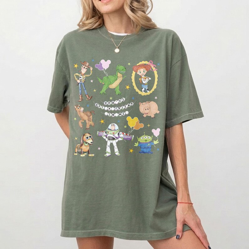 Toy Story Comfort Colors Shirt, Disney Cartoon Graphic Tee, Woody Buzz Lightyear Jessie Alien Shirt, Magic Kingdom Gift
