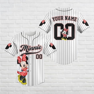 Personalized Disney Minnie Baseball Jersey, Minnie Mouse Jersey Shirt, Disneyland Baseball Team, Magic Kingdom Shirt, Gift For Her