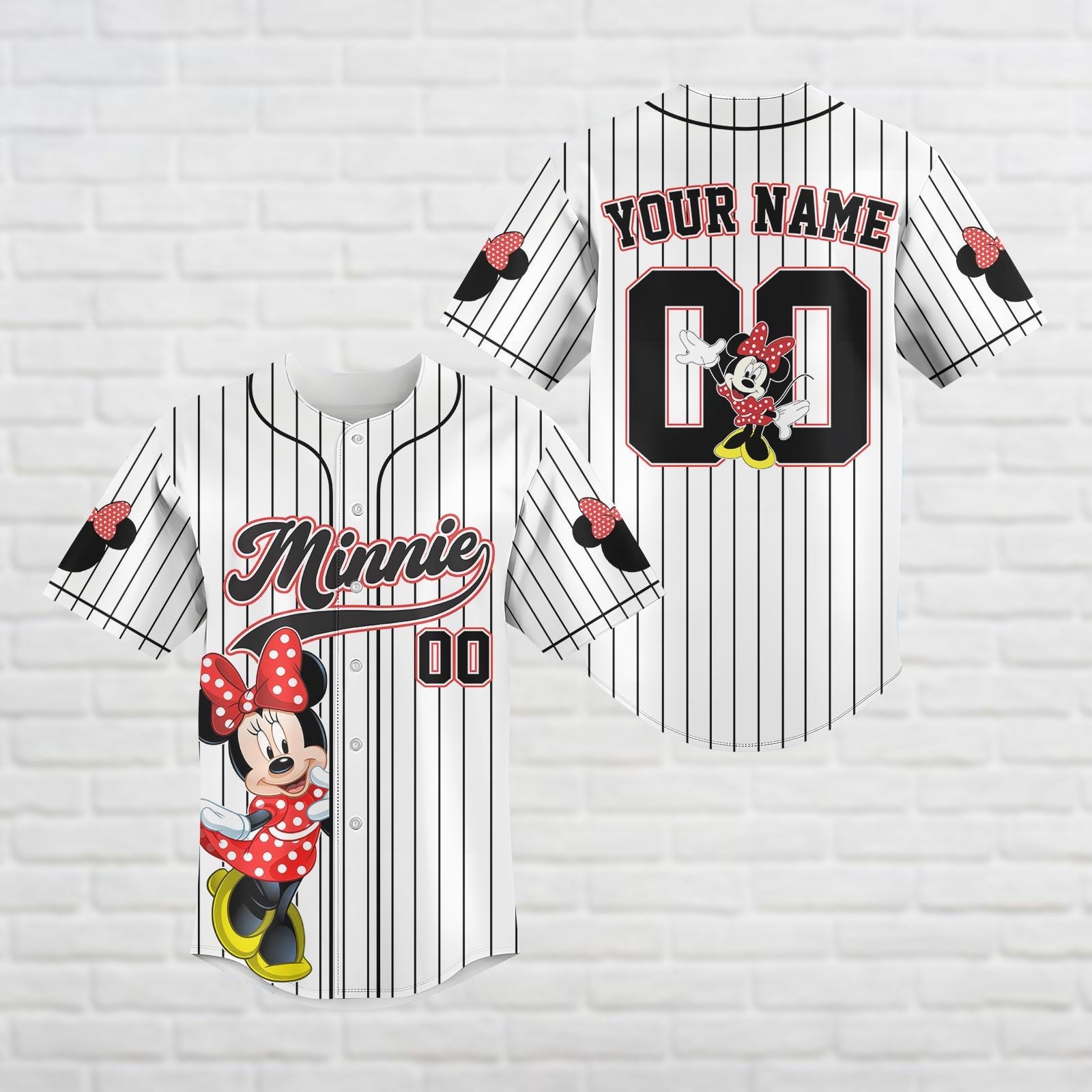 Personalized Disney Minnie Baseball Jersey, Minnie Mouse Jersey Shirt, Disneyland Baseball Team, Magic Kingdom Shirt, Gift For Her