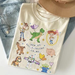 Toy Story Comfort Colors Shirt, Disney Cartoon Graphic Tee, Woody Buzz Lightyear Jessie Alien Shirt, Magic Kingdom Gift