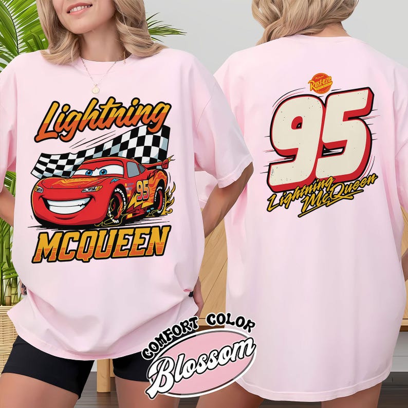 Vintage Lightning McQueen Comfort Colors Shirt, Disney Pixar Cars Shirt, Retro McQueen Graphic Tee, Disney Vacation Trip Shirt