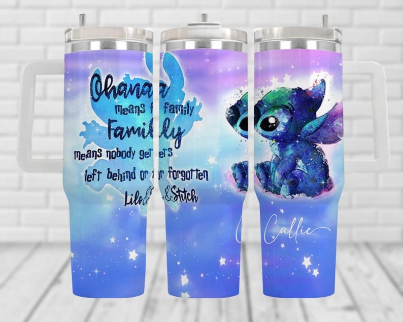 Custom Disney Stitch 40oz Tumbler, Ohana Means Family Tumbler Cup, Lilo And Stich Insulated Tumbler, Stitch Lover Gift, Gift For Her
