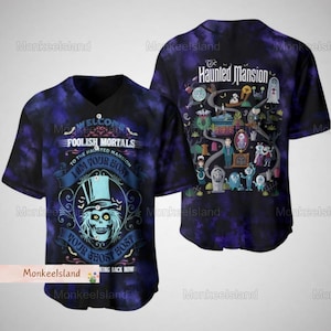 Halloween Haunted Mansion Baseball Jersey, Dumme Sterbliche Jersey, Hitchhiking Ghosts Jersey Shirt, Horrorfilm Shirt, Halloween Geschenk