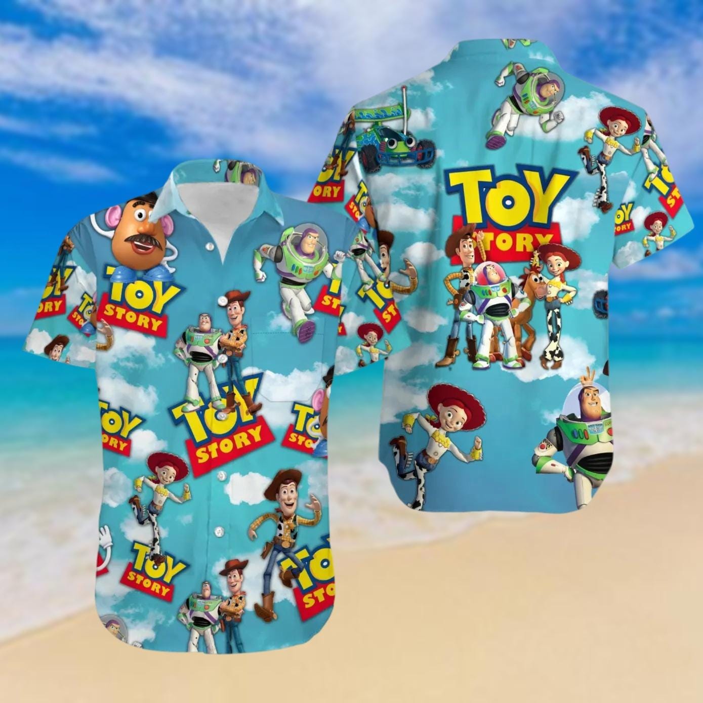 Toy Story Hawaiian Shirt, Buzz Lightyear Button Shirt, Disney