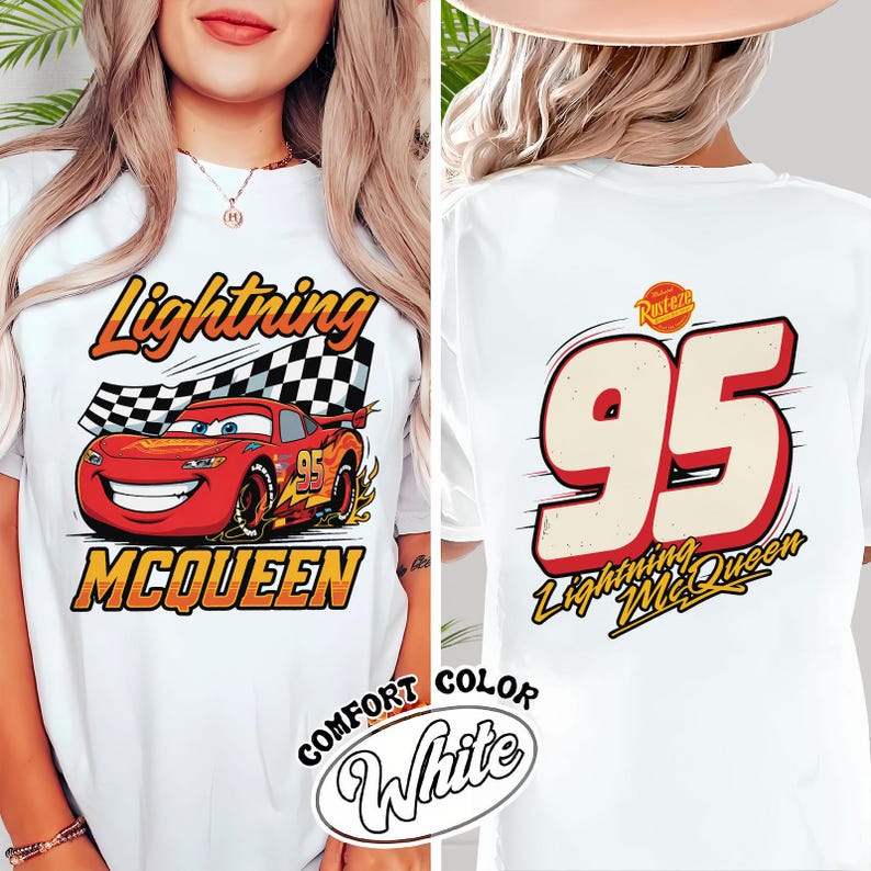 Vintage Lightning McQueen Comfort Colors Shirt, Disney Pixar Cars Shirt, Retro McQueen Graphic Tee, Disney Vacation Trip Shirt