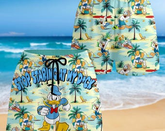 Donald Duck Shorts Men, Donald Duck Shorts, Disney Summer Shorts, Cartoon Movie Beach Shorts, Swims Short, Gift For Him