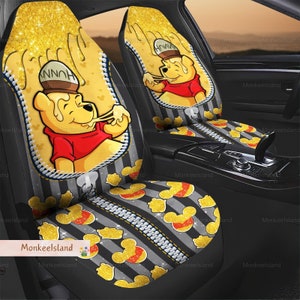 Honey Pooh Bear Seat Cover, Winnie The Pooh Carseat Cover, Pooh Bear Car Seat Protector, Pooh Car Decor, Pooh Bear Gift