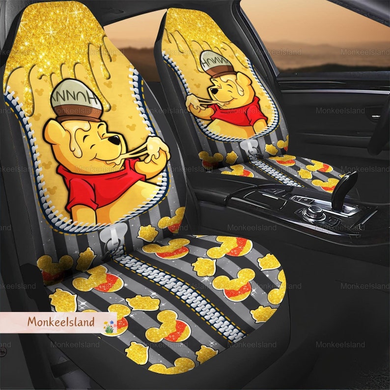 Honey Pooh Bear Seat Cover, Winnie The Pooh Carseat Cover, Pooh Bear Car Seat Protector, Pooh Car Decor, Pooh Bear Gift