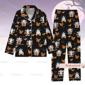 Halloween Pajamas, Halloween Women Pajamas, Cute Mickey Ghost Pajamas Set, Halloween Pumpkin Pj Set, Disney Halloween Shirt, Fall Gift