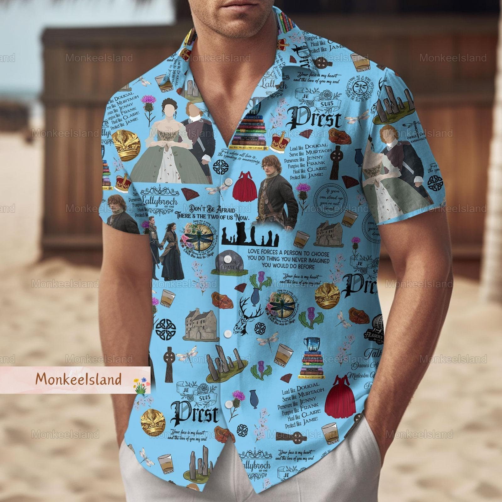 Outlander Button Shirt, Lallybroch Vacation Shirt, Sassenach Button Shirt Men