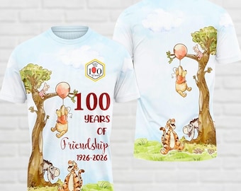 Winnie The Pooh 100th Anniversary Shirt, Pooh Bear Tee Shirt, Disney 100 Years Shirt, Disneyland Gift