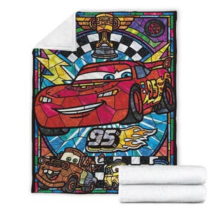 Disney Cars Blanket, Lightning McQueen Blanket, Disney Cartoon Fleece Blanket, Disney Gift For Fan