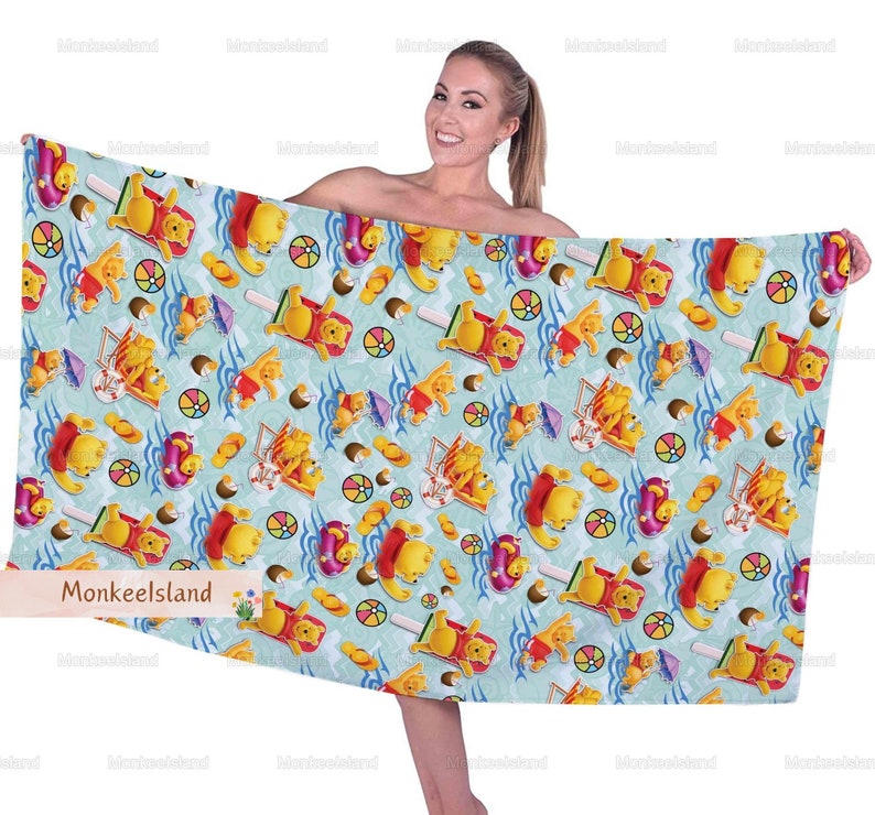 Winnie the Pooh Beach Towel, Pooh Bear Bath Towel, Pooh Bear Picnic — free download