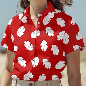 Camisa de Lilo Hawái, Camisa de botones de Lilo y Stitch, Pantalón corto de hombre de la película de dibujos animados, Camisa de Magic Kingsom, Camisa de vacaciones en Disneyland