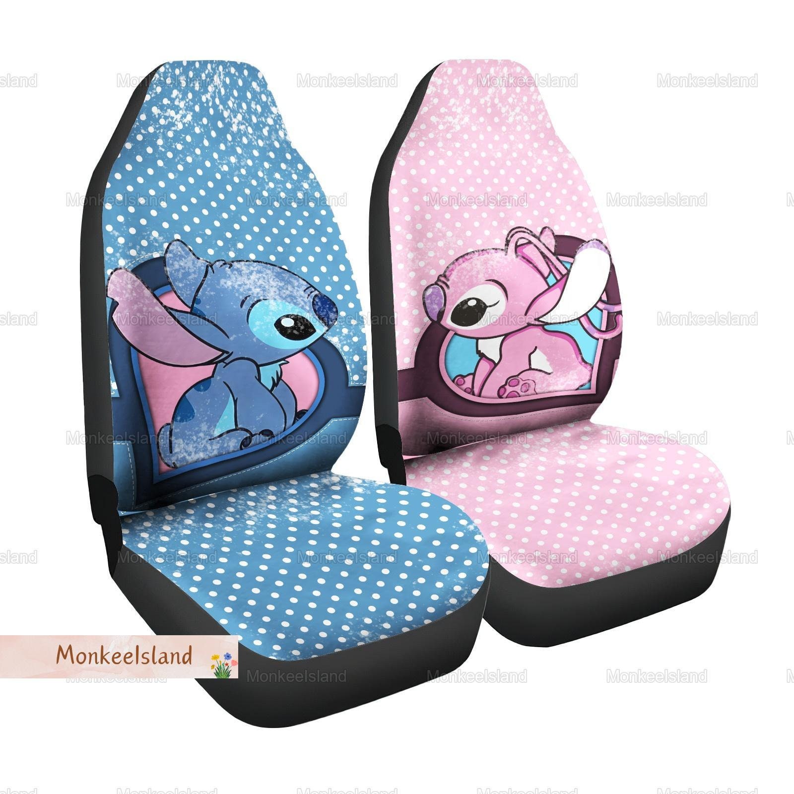 Stitch And Angel Car Seat Covers Disney Gift, Couple Gift, Wedding Gift, Anniversary