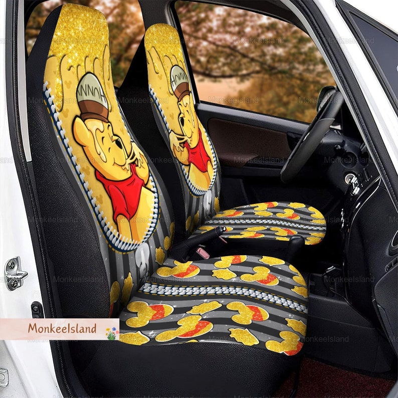 Honey Pooh Bear Seat Cover, Winnie The Pooh Carseat Cover, Pooh Bear Car Seat Protector, Pooh Car Decor, Pooh Bear Gift