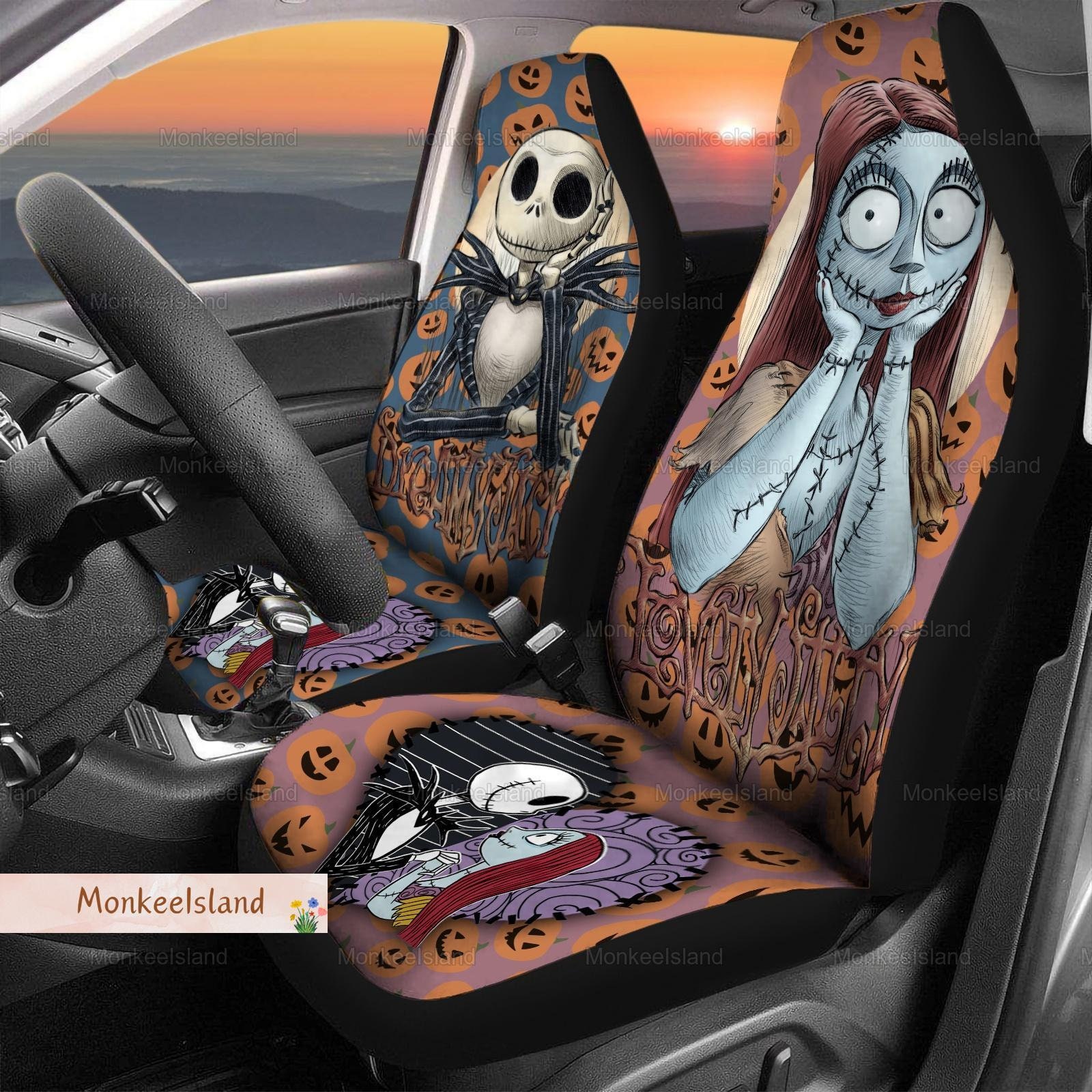 Discover Jack und Sally, Albtraumpaar Sitzbezug, Alptraum vor Weihnachten Autositzbezug