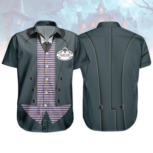 Halloween Haunted Men Butler Button Shirt, Haunted Costume For Group Shirt, Horror Movie Fan Shirt, Halloween Character