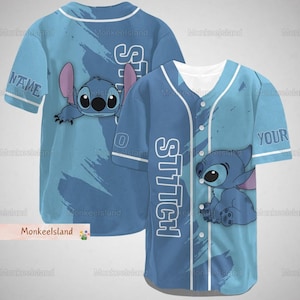Aangepaste Disney Stitch honkbaljersey, Lilo And Stitch jersey, grappige Stitch volwassen jersey, Disney cartoon cadeau, shirt Magic Kingdom