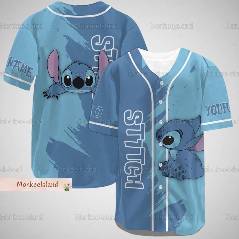 Custom Disney Stitch Baseball Jersey, Lilo And Stitch Jersey, Funny Stitch Adult Jersey, Disney Cartoon Gift, Magic Kingdom Shirt