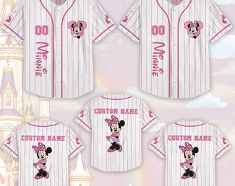 Benutzerdefinierte Disney Minnie Baseball Jersey, Minnie Maus Jersey Shirt, Cartoon Film Baseball Team, Magic Kingdom Shirt, Geschenk für sie
