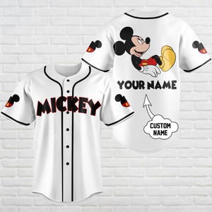 Mickey Baseball Jersey, Disney Mouse Jersey, Gift For Disney Fans, Custom Kids Adult Jersey, Cartoon Baseball Shirt, Gift For Him