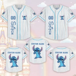 Personalized Stitch Baseball Jersey, Disney Lilo And Stitch 2025 Baseball Shirt, Cartoon Movie Jersey Shirt, Magic Kingdom Shirt