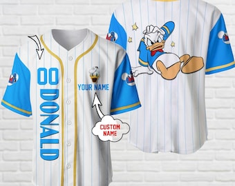 Donald Duck Jersey Shirt, Disney Donald Jersey, Cartoon Movie Baseball Jersey, Personalized Kids Jersey, Magic Kingdom Shirt