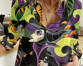 Maleficent Blouse Shirt, Disney Villain Blouse Shirt, Evil Queen Shirt, Bad Witches Women Blouses, Long Sleeve Shirt, Gift For Her