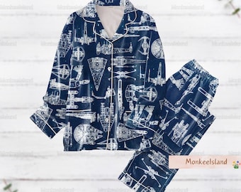 Star Wars Pajamas, Star Wars Spaceship Women Pajamas, Star Wars Spacecraft Holiday Pajamas, Star Wars Movie Fan Shirt, Halloween Gift