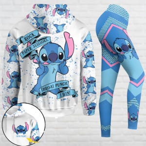 Custom Disney Stitch Hoodie, Lilo And Stitch Leggings, Ohana Means Family 3D Hoodie, Cartoon Movie Hoodies For Women