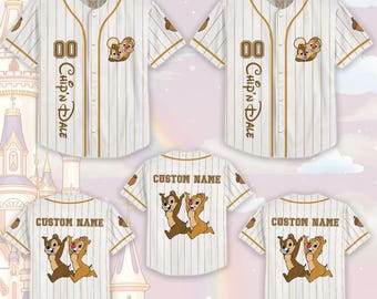 Maglietta da baseball di Cip e Ciop, maglia da baseball con personaggi Disney, maglietta con animali Disney, maglietta del Regno Animale, regalo Disneyland