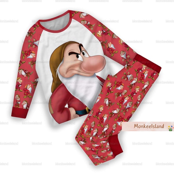 Pijama Enano Gruñón, Pantalones De Pijama Divertidos Gruñones, Pijamas A Juego De La Familia Disney, Conjunto De Pijama De Blancanieves Y Los Siete Enanitos